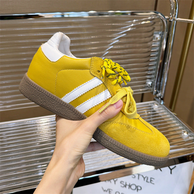 Damen Sportliche Sneakers aus hochwertigem Veloursleder mit rutschfester Sohle EB