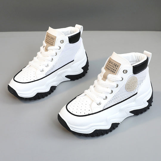 Damen hochgeschnittene Sneakers mit atmungsaktiver Netzstruktur und stoßdämpfendem Sohlenprofil EB
