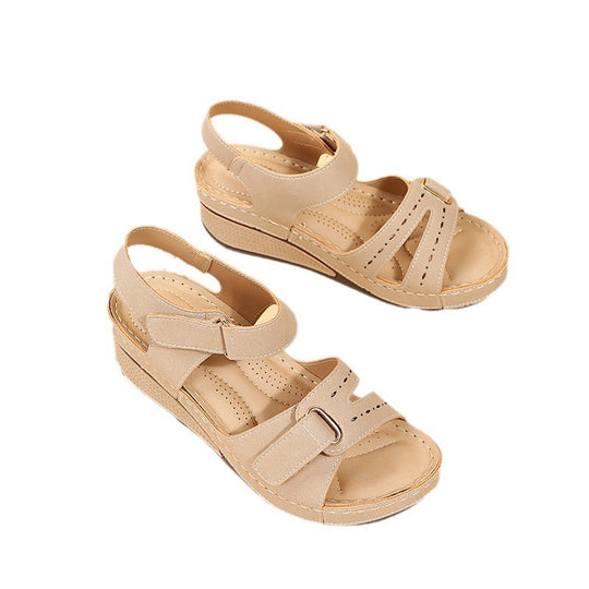 Damen Wedge-Sandalen mit anatomisch geformtem Fußbett und verstellbarem Riemen EB