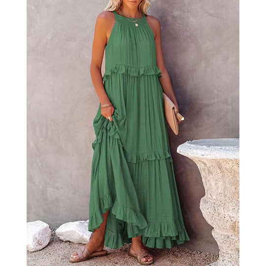 Damen Maxikleid mit voluminösem Rock EB
