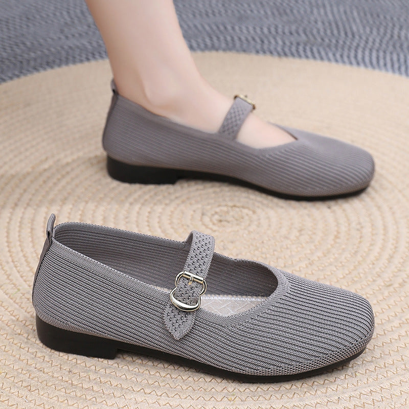 Damen elegante Ballerinas mit verstellbarem Riemen EB