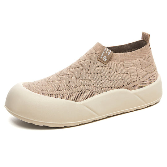 Damen Bequeme Slip-On Sneakers mit flexiblem Strickdesign EB