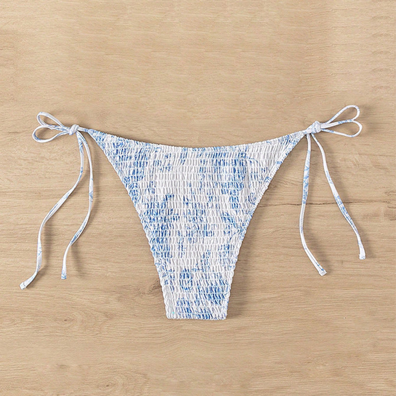 Damen Bikinihöschen mit Rüschen und verstellbaren Bindebändern EB