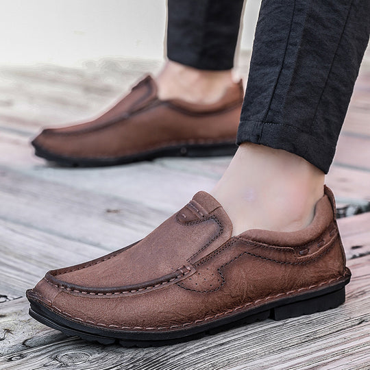 Herren elegante Slipper aus hochwertigem Leder mit weichem Innenfutter EB