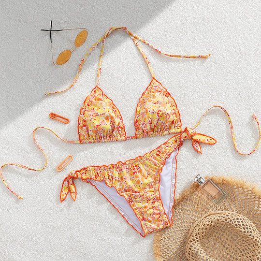 Damen floral gemusterter Triangel-Bikini EB