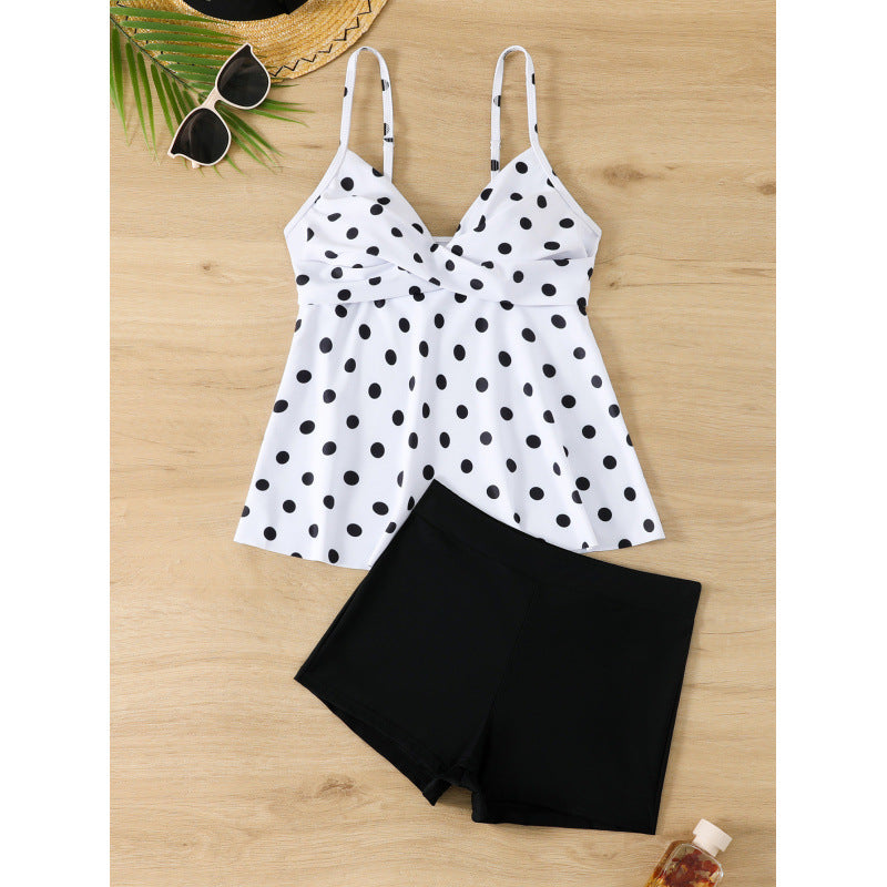 Damen Tankini-Set mit zauberhaften Punkten und modischem Schnitt EB