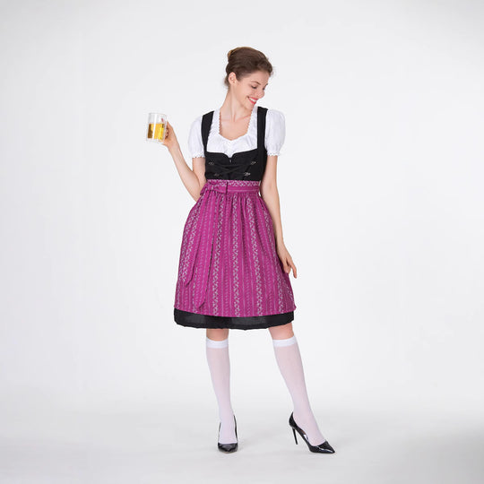 Damen Trachtenkleid mit eleganter Schürze und verspielten Rüschenkanten EB