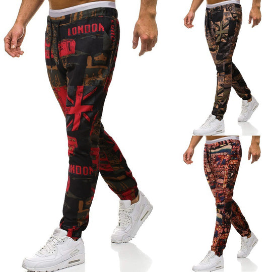 Herren Cargohose mit urbanem Print und elastischem Bund EB
