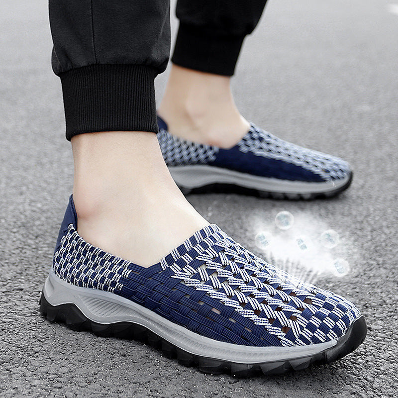 Unisex nan geflochtene elastische Slipper mit leichter dämpfender Sohle EB