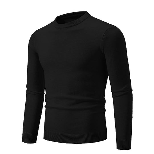 Herren klassischer Rundhals-Pullover aus weichem Strick EB