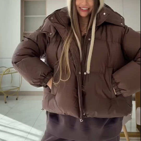 Damen wärmedämmende Steppjacke mit Kapuze EB