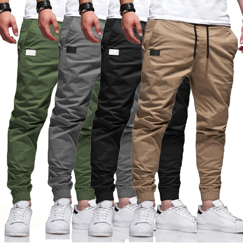 Herren nan urbaner tapered Twill-Jogger mit elastischem Knöchelabschluss Kordelbund und diskreter Utility-Tasche EB