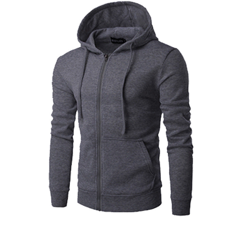 Herren nan schmal geschnittene Zip-Hoodie Jacke mit weichem Fleece-Innenfutter und Kängurutaschen EB