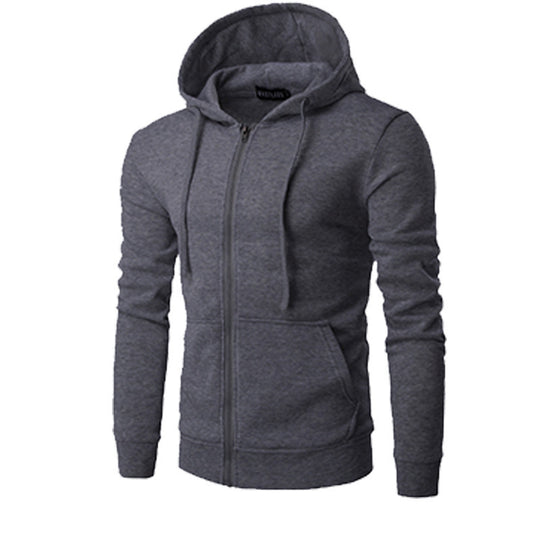 Herren nan schmal geschnittene Zip-Hoodie Jacke mit weichem Fleece-Innenfutter und Kängurutaschen EB