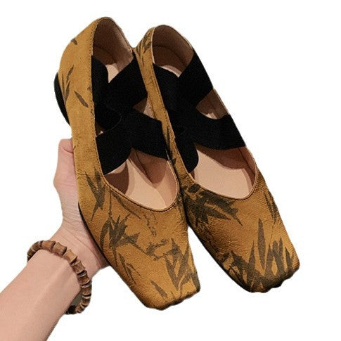 Damen Komfortable Slingback Schuhe mit elegantem Musterdruck EB