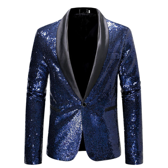 EB Herren Pailletten-Blazer mit Schalkragen