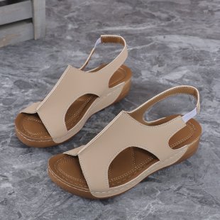 Damen Komfortable Zehentrenner-Sandalen mit elastischem Riemendesign EB