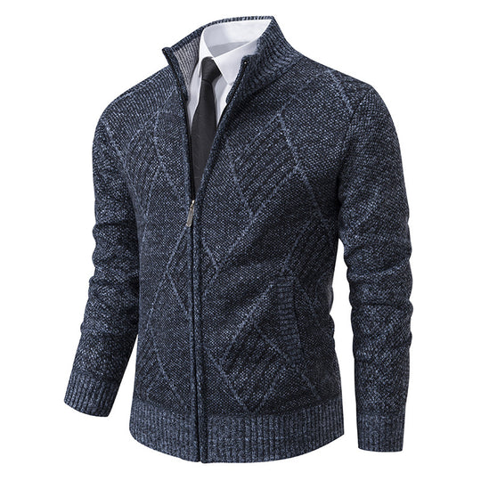 Herren Strickjacke mit modernem Muster und schmalem Schnitt EB