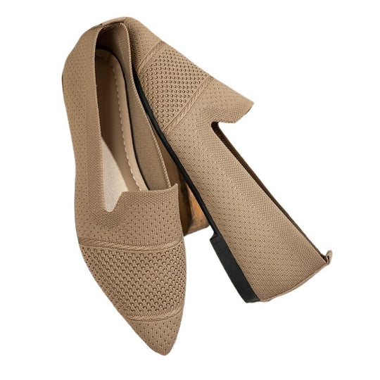 Damen Elegante und atmungsaktive Ballerinas mit perforierter Obermaterial EB