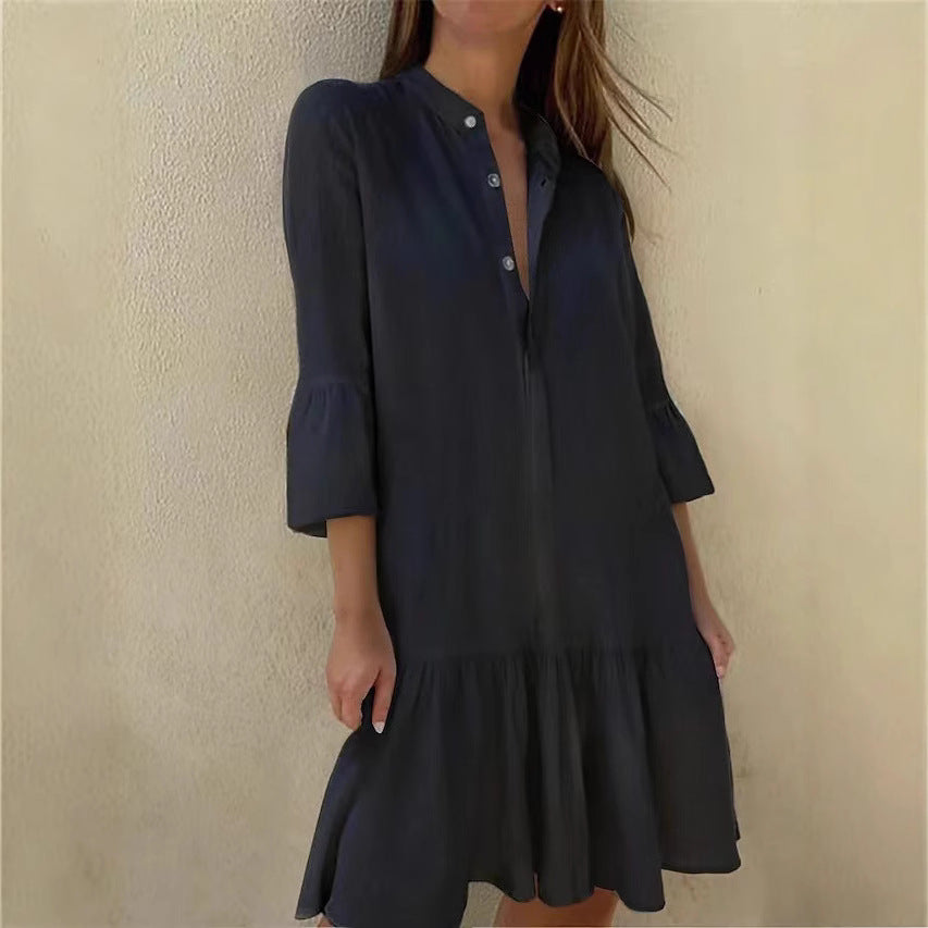 Damen Hemdkleid mit Rüschen EB