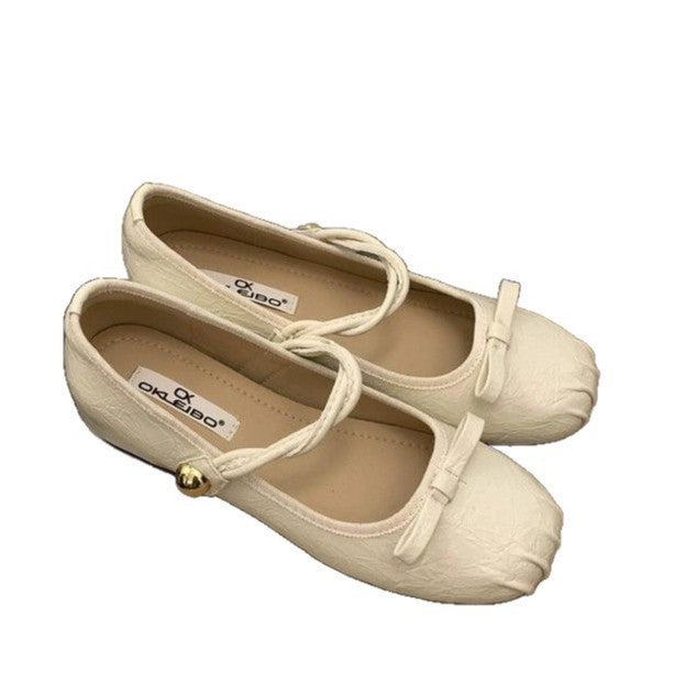Damen elegante Ballerinas mit dekorativen Schleifen und komfortablem Fußbett EB