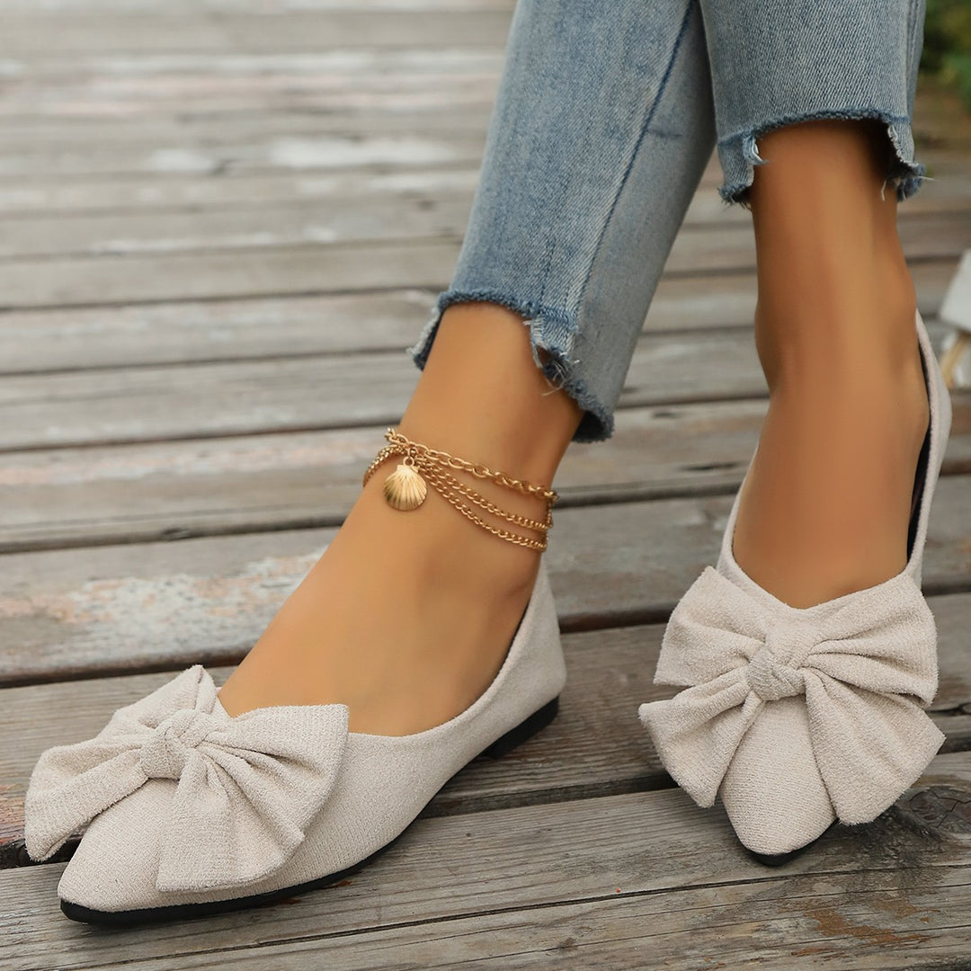 Damen Ballerinas mit modischer Schleifenapplikation und bequemem Fußbett EB