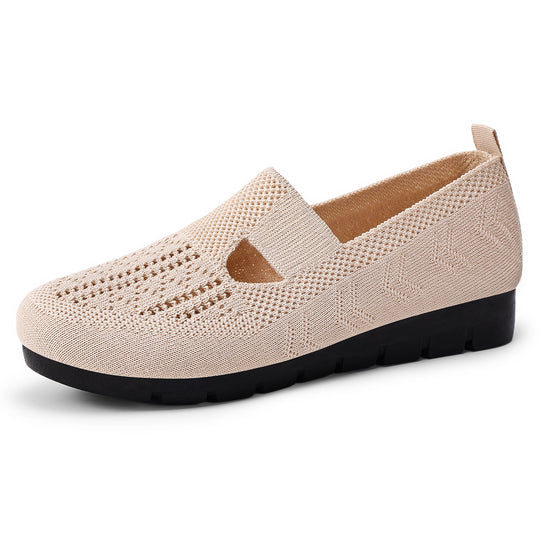 Damen Komfortable und atmungsaktive Slip-On Schuhe mit elastischem Riemchen EB