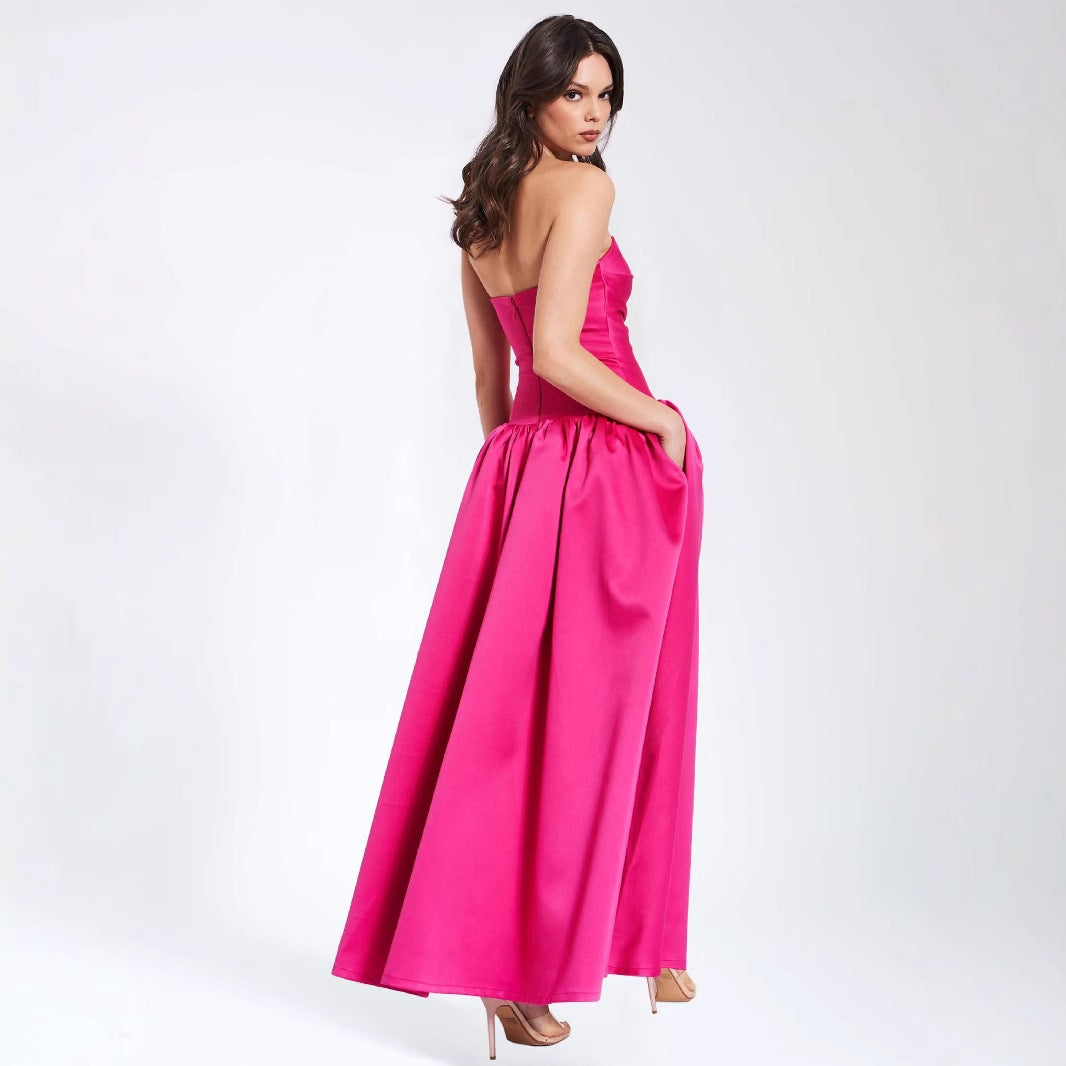 Damen Ballkleid mit schulterfreiem Design und voluminösem Rock EB