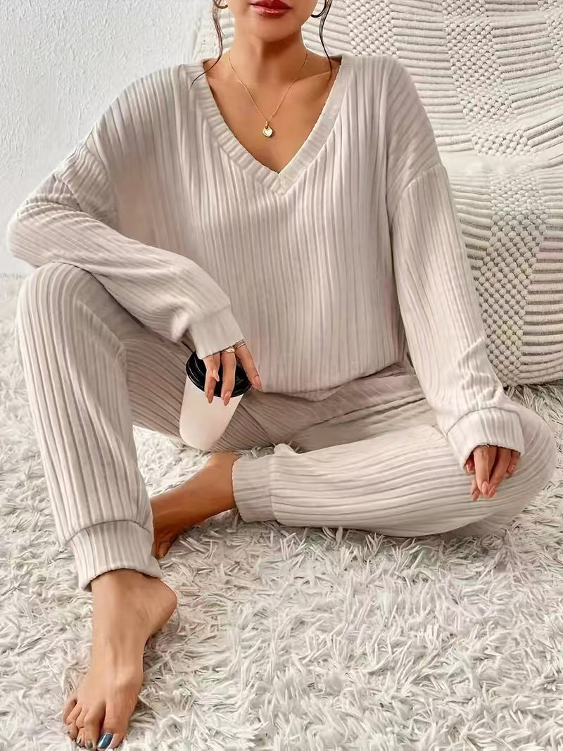 Damen Loungewear Set aus Rippstrick EB