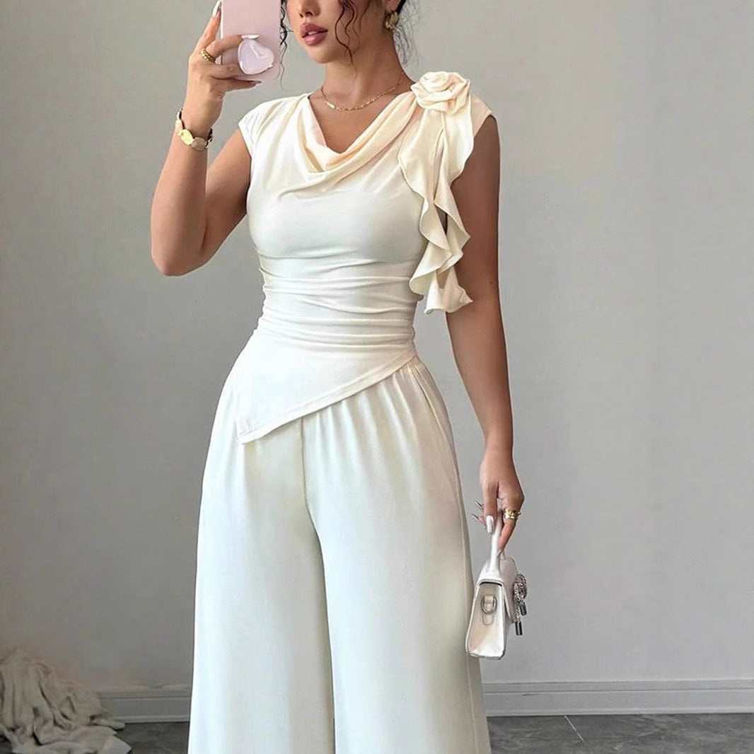 Damen Elegantes Jumpsuit mit Rüschendetails EB