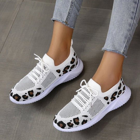 Damen Sneakers mit ergonomischem Mesh-Obermaterial und trendigem Tierprint EB