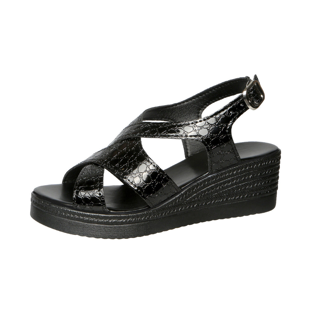 Damen Wedge-Sandaletten mit verstellbarem Riemendesign und rutschfester Sohle EB