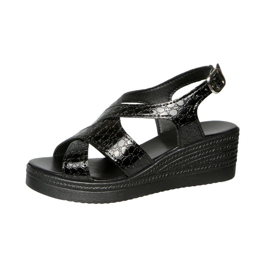 Damen Wedge-Sandaletten mit verstellbarem Riemendesign und rutschfester Sohle EB