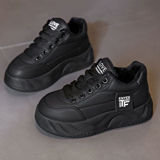 Damen Fleecegefütterte Chunky Sneakers mit rutschfester Sohle und modischem Design EB