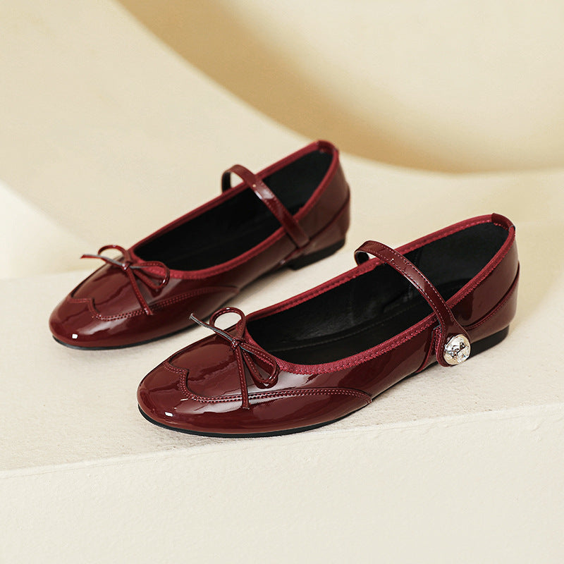 Damen elegante Ballerinas mit dekorativem Riemen und funkelndem Schmuckdetail EB