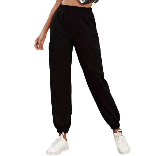 Damen Cargo-Hose mit elastischem Bund und praktischen Taschen EB