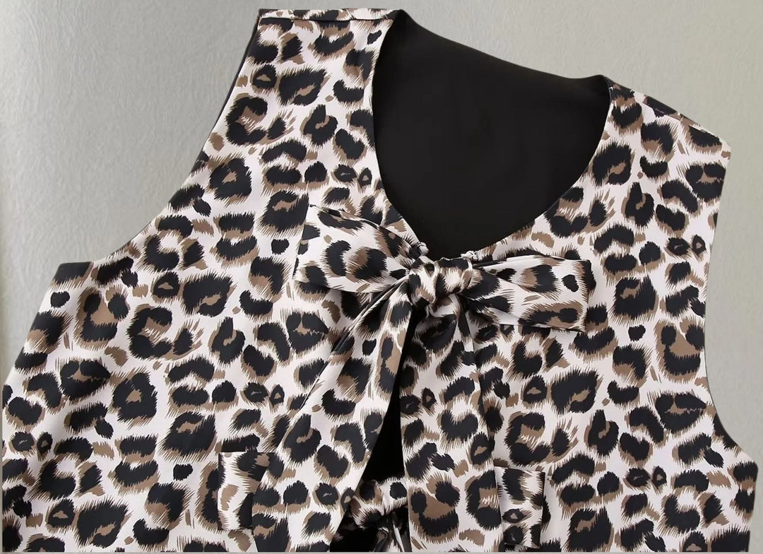 Damen Weite Leoprint-Hosen EB
