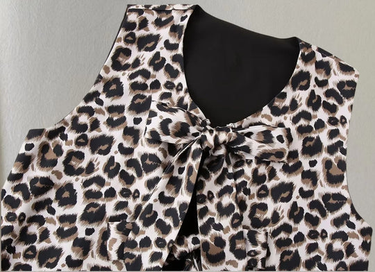 Damen Weite Leoprint-Hosen EB