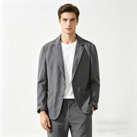 Herren nan leichter Leinenblazer mit modernem Slim-Fit Schnitt EB