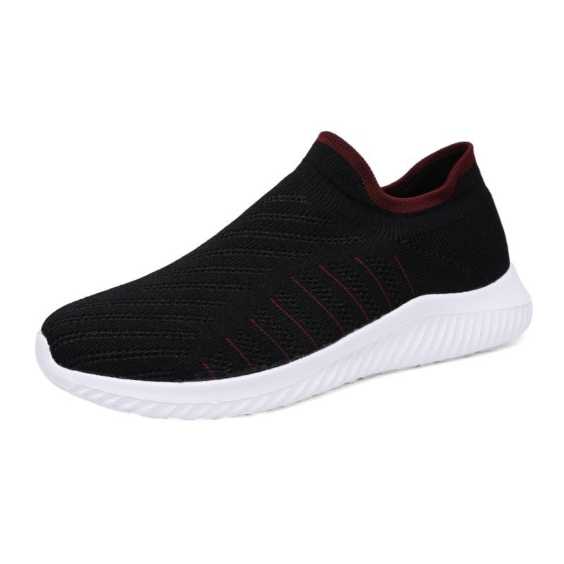 Damen Sportliche Slip-On Sneakers mit atmungsaktivem Strick-Obermaterial EB