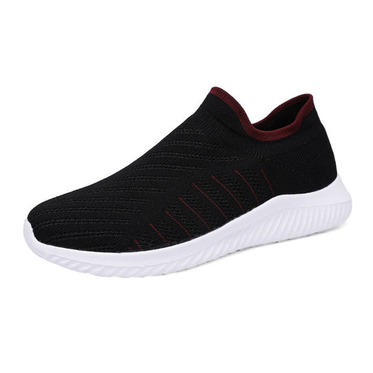 Damen Sportliche Slip-On Sneakers mit atmungsaktivem Strick-Obermaterial EB