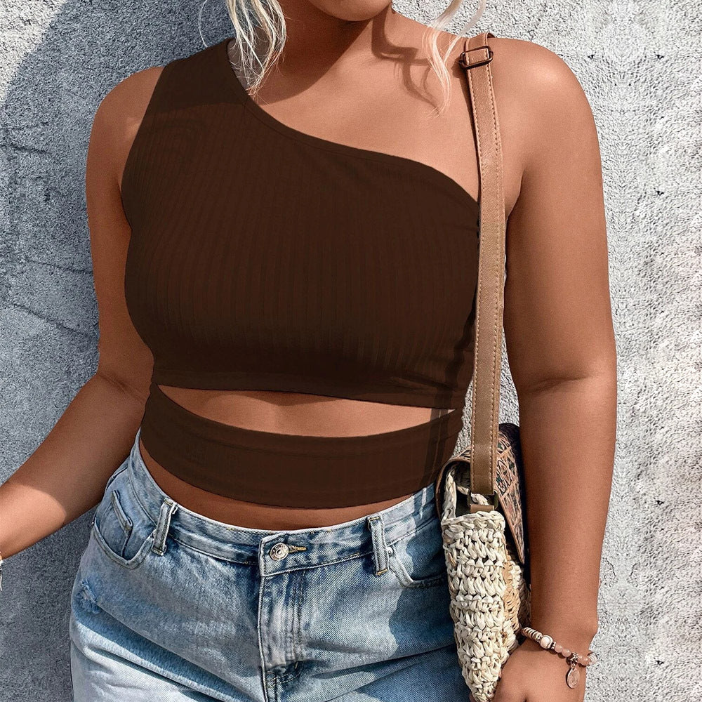 Damen Crop-Top mit asymmetrischem Schnitt und Cut-Out-Details EB