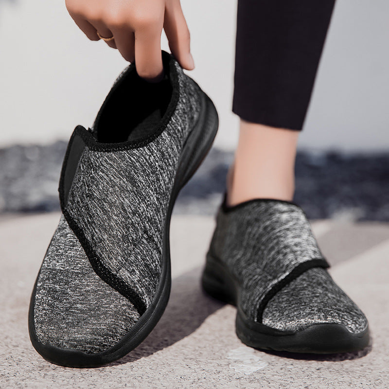 Damen Bequeme Slip-On Fitnessschuhe mit verstellbarem Klettverschluss EB