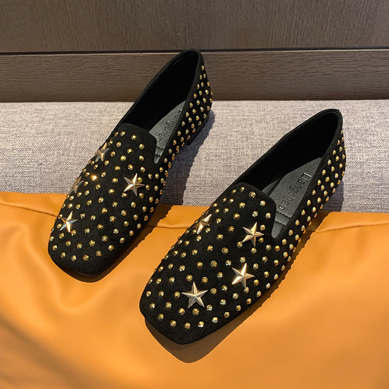 Damen Elegante Mokassins mit Glitzer-Applikationen EB