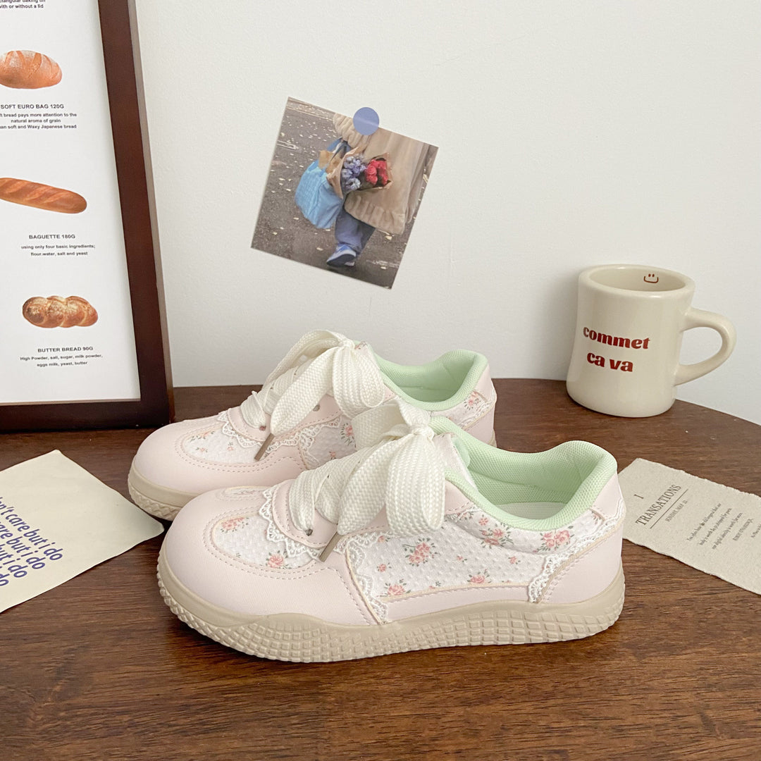 Damen Sneaker mit floralen Applikationen EB