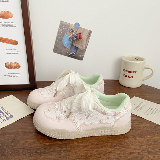 Damen Sneaker mit floralen Applikationen EB