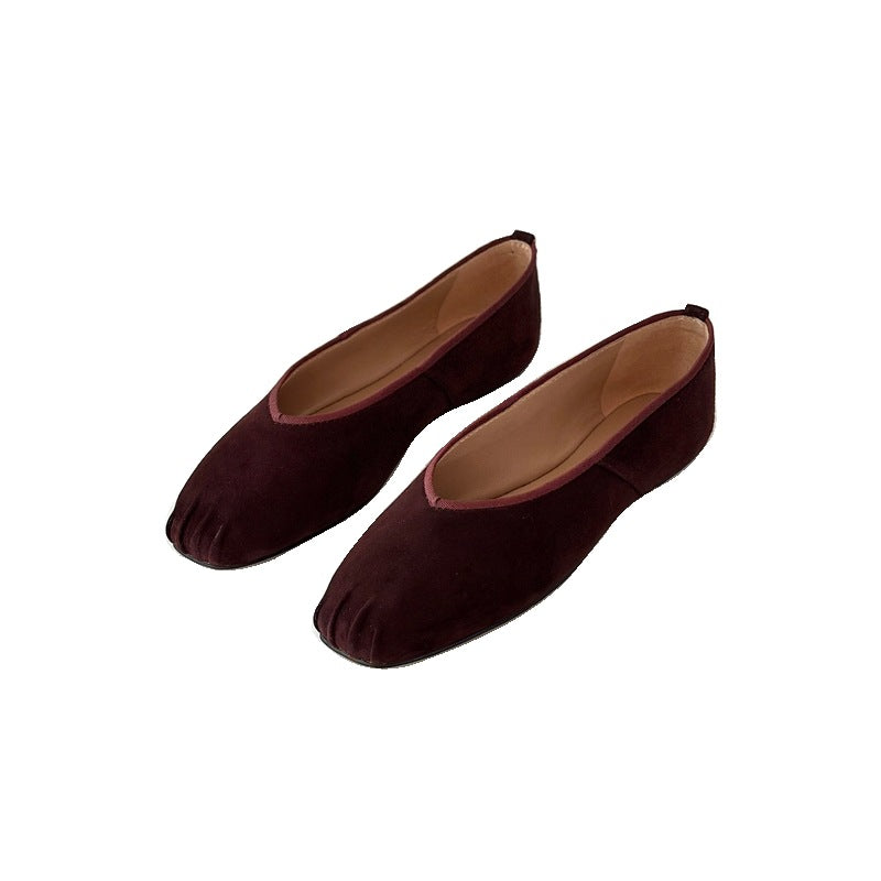 Damen Mokassin-Ballerinas aus weichem Veloursleder EB
