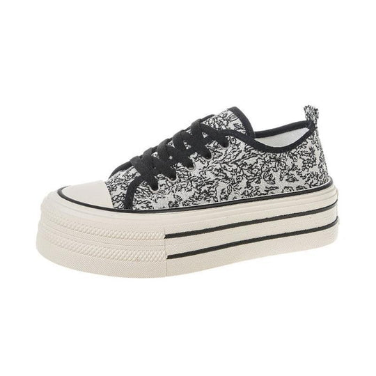 Damen Plateausneaker mit kreativem Muster und stabiler Gummisohle EB