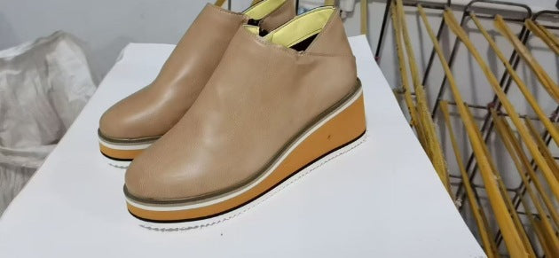 Damen modische Wedge-Booties mit rutschfester Sohle und weichem Innenfutter EB