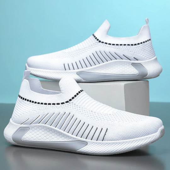 Unisex nan nahtloser Strick-Slip-On Laufschuh mit sockenähnlichem Schaft und hexagonaler Dämpfungssohle EB